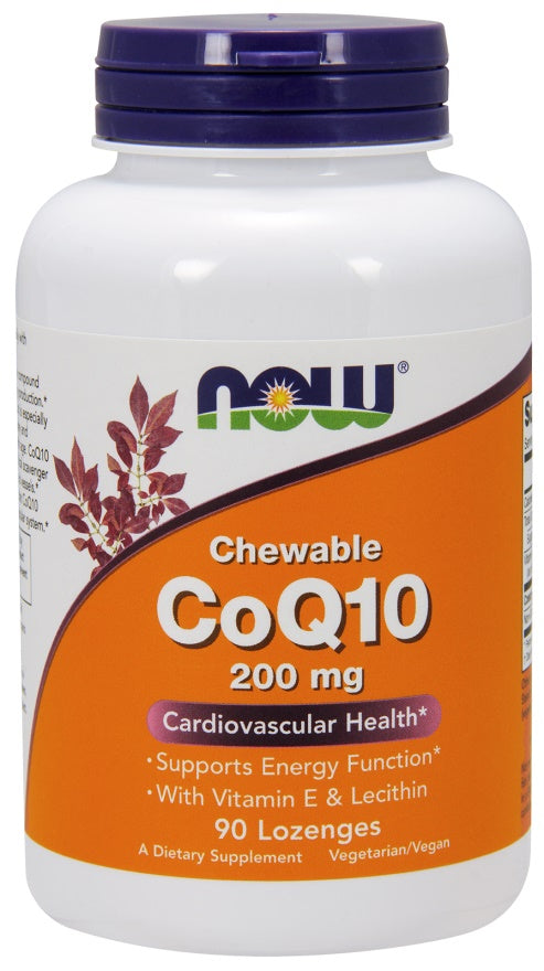 NOW Foods CoQ10 with Lecithin & Vitamin E, 200mg (Chewable) - 90 l