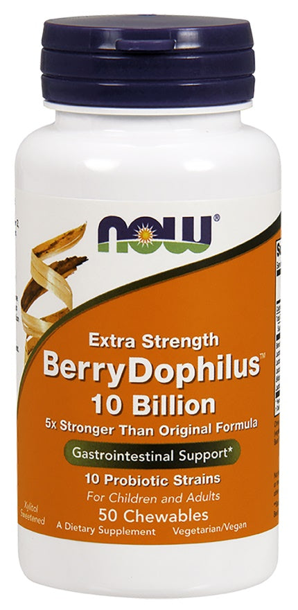 NOW Foods BerryDophilus, 10 Billion (Extra Strength) - 50 chewable