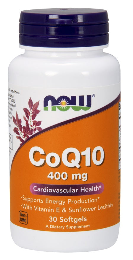 NOW Foods CoQ10 with Vitamin E & Sunflower Lecithin, 400mg - 30 so