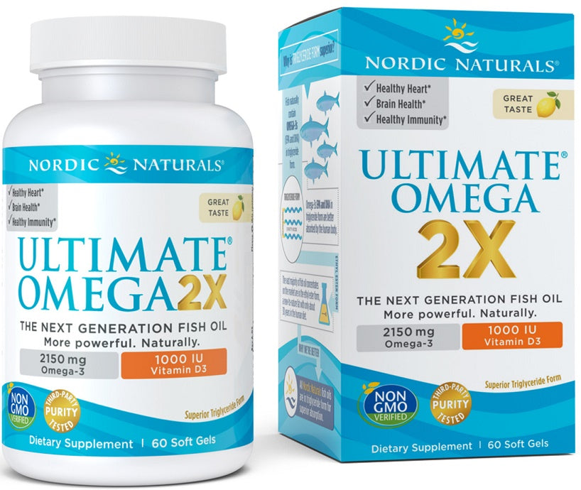 Nordic Naturals Ultimate Omega 2X with Vitamin D3, 2150mg Lemon