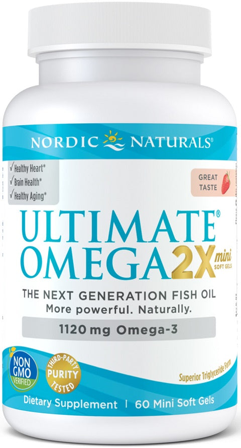 Nordic Naturals Ultimate Omega 2X Mini, 1120mg Strawberry - 60 min