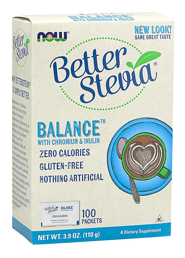 NOW Foods Better Stevia Balance with Chromium & Inulin - 100 packe