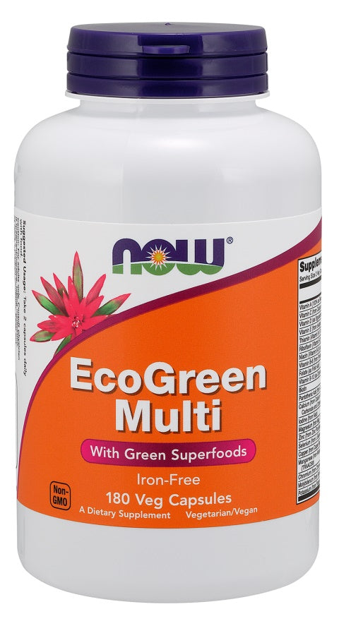 NOW Foods Green Multi, Iron Free - 180 vcaps