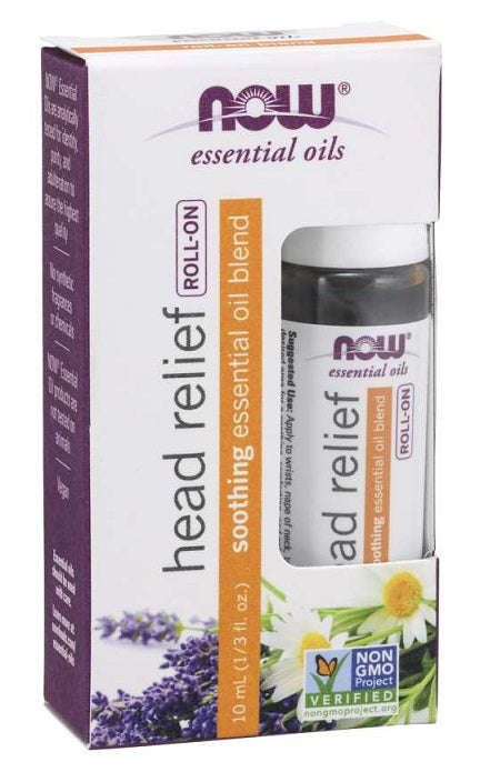 NOW Foods Essential Oil Roll-On, Head Relief Blend - 10 ml.