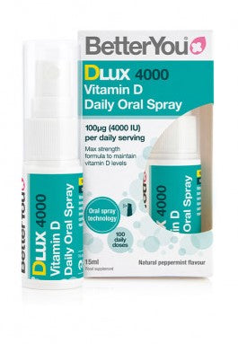 BetterYou DLux 4000 Daily Vitamin D Oral Spray, Natural Peppermint