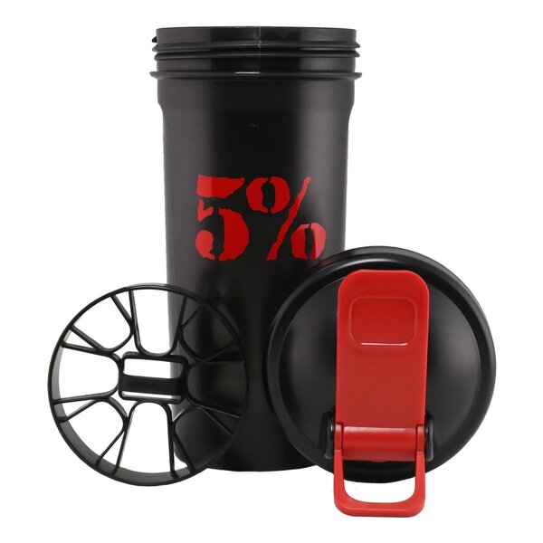 5% Nutrition 5% Shaker, Black - 600 ml.