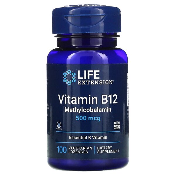 Life Extension Vitamin B12 Methylcobalamin, 500mcg - 100 vegetaria