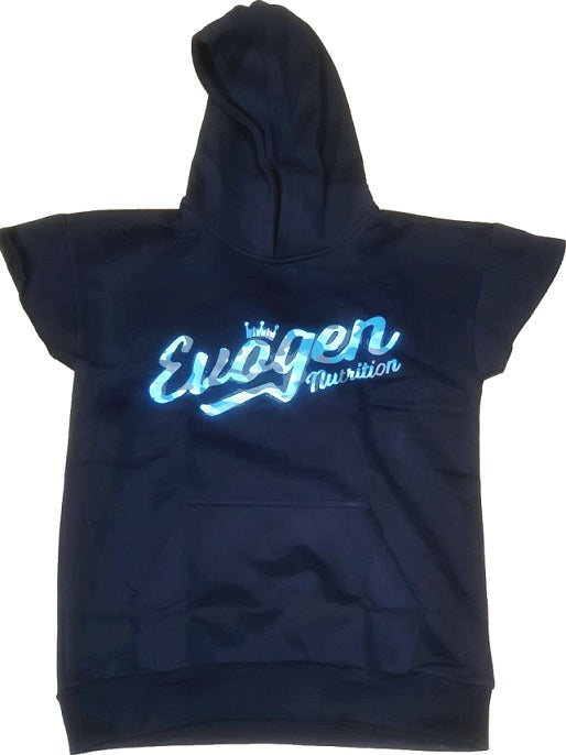 Evogen Men's Cap Sleeve Hoodie, Blue Camo Script - Size XL