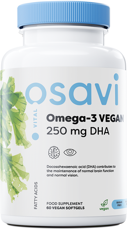 Osavi Omega-3 Vegan, 250mg DHA - 60 vegan softgels