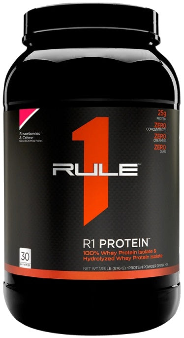 Rule One R1 Protein Whey Isolate, Strawberries & Creme - 900g