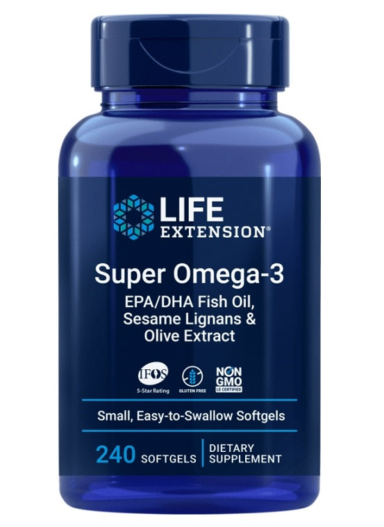 Life Extension Super Omega-3 EPA/DHA Fish Oil, Sesame Lignans & Ol