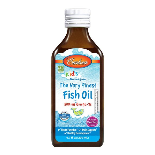 Carlson Labs Kid's The Very Finest Fish Oil, 800mg Natural Mixed B