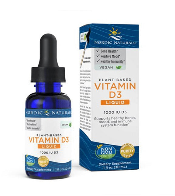 Nordic Naturals Plant-Based Vitamin D3 Liquid, 1000 IU Apple - 30