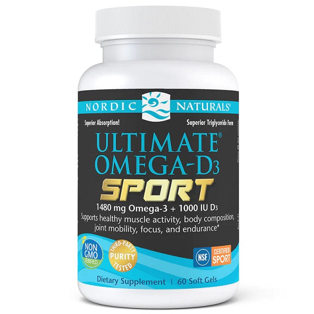 Nordic Naturals Ultimate Omega-D3 Sport, 1480mg Lemon - 60 softgel