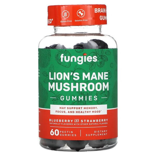 Fungies Lion's Mane Mushroom Gummies, Blueberry & Strawberry - 60