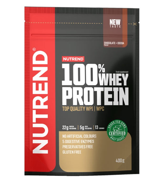 Nutrend 100% Whey Protein, Chocolate + Cocoa - 400g
