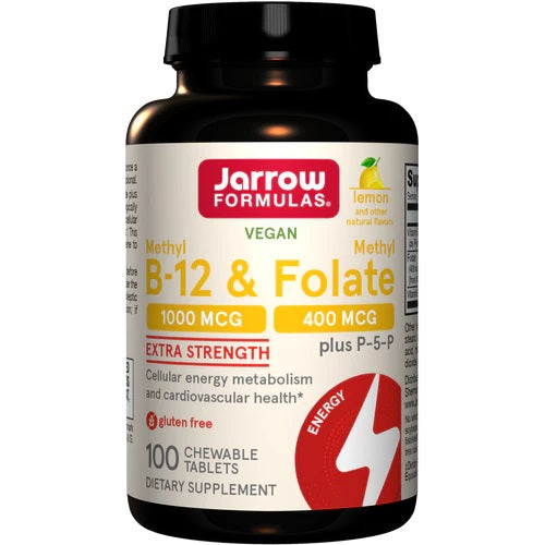 Jarrow Formulas Methyl B-12 & Methyl Folate, Lemon - 100 chewable