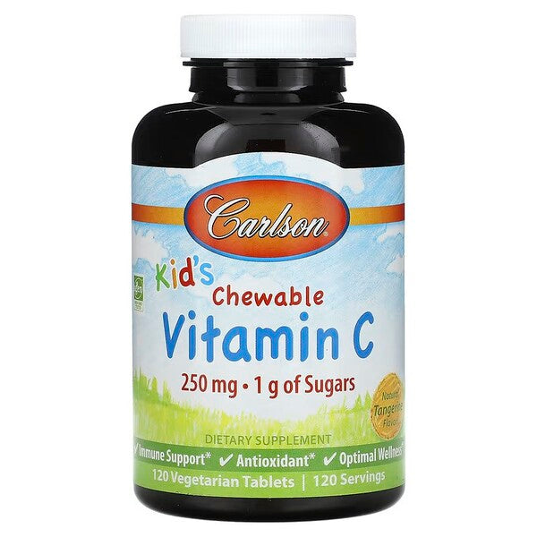 Carlson Labs Kid's Chewable Vitamin C, 250mg Natural Tangerine - 1