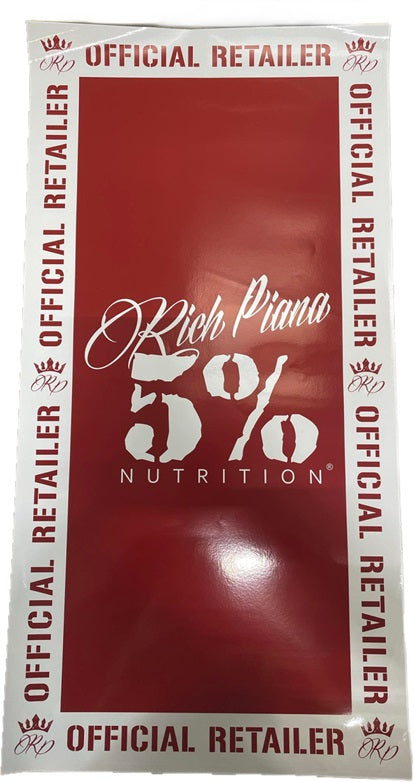 5% Nutrition 5% Nutrition Window Cling Rectangular, Red & White