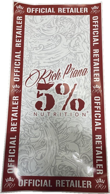 5% Nutrition 5% Nutrition Window Cling Rectangular, Red & Filigree