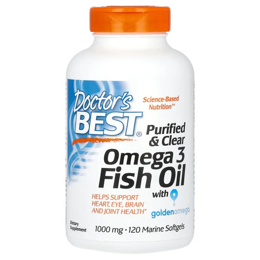 Doctor's Best Purified & Clear Omega 3 Fish Oil, 1000mg - 120 mari
