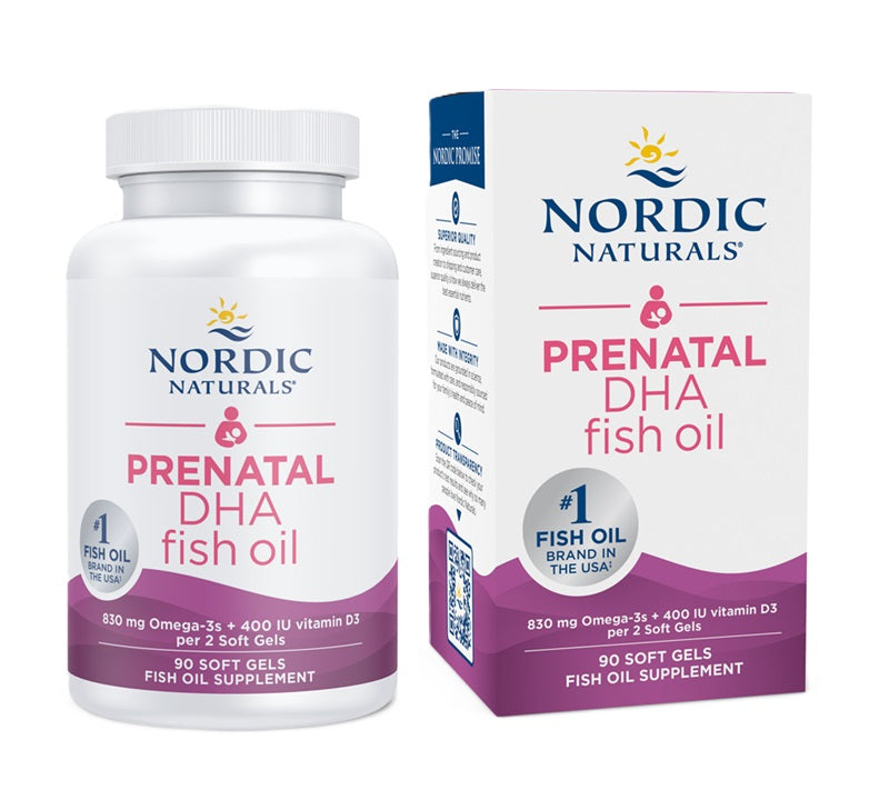 Nordic Naturals Prenatal DHA, 830mg Omega-3 + 400 IU D3 Unflavored