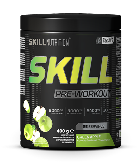 Skill Nutrition Skill Pre-Workout, Green Apple - 400-412g