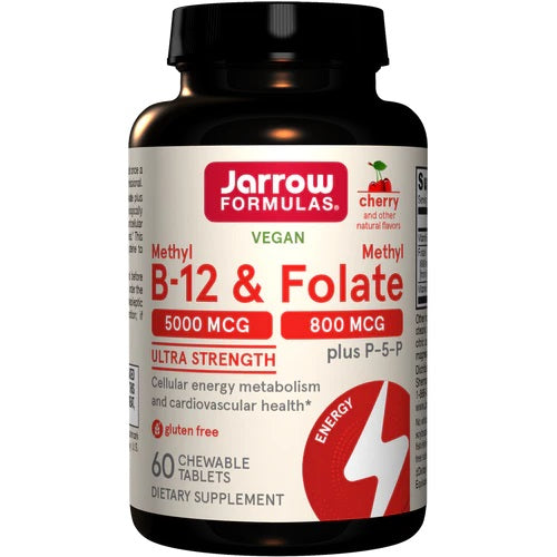 Jarrow Formulas Methyl B-12 & Methyl Folate, Cherry - 60 chewable
