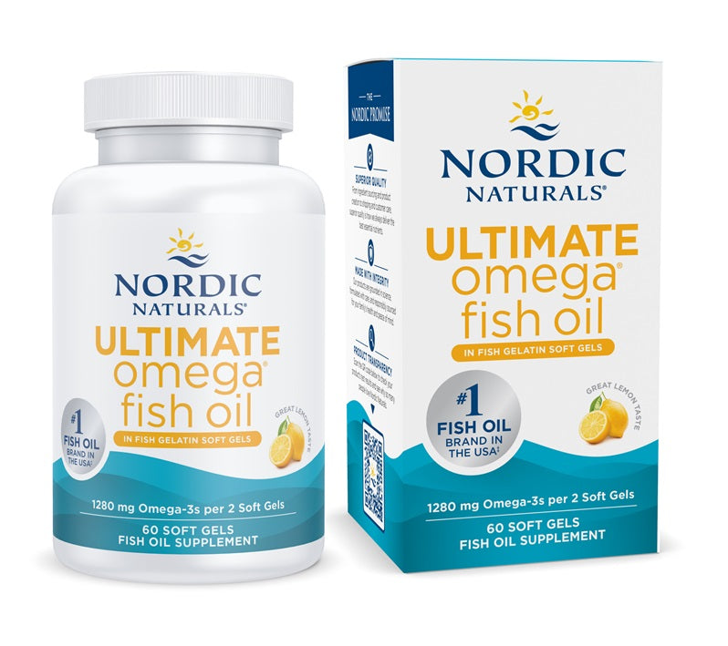 Nordic Naturals Ultimate Omega in Fish Gelatin, 1280mg Lemon - 60