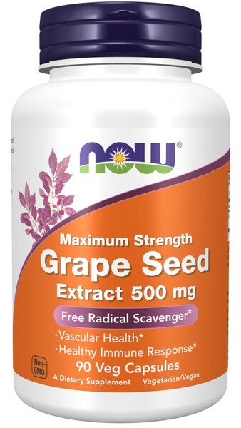 NOW Foods Grape Seed Extract, 500mg Maximum Strength - 90 vcaps