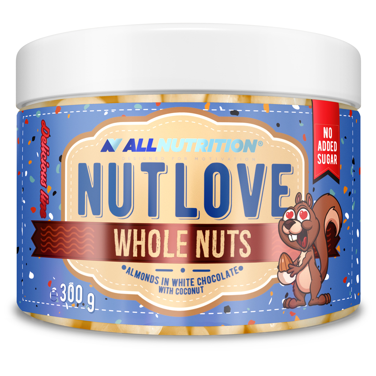 Allnutrition Nutlove Whole Nuts, Almonds in White Chocolate & Coco