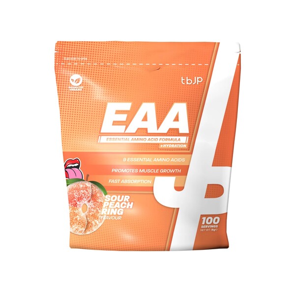 Trained by JP EAA + Hydration, Sour Peach Rings - 1000g