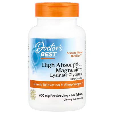 Doctor's Best High Absorption Magnesium, 200mg - 120 tablets