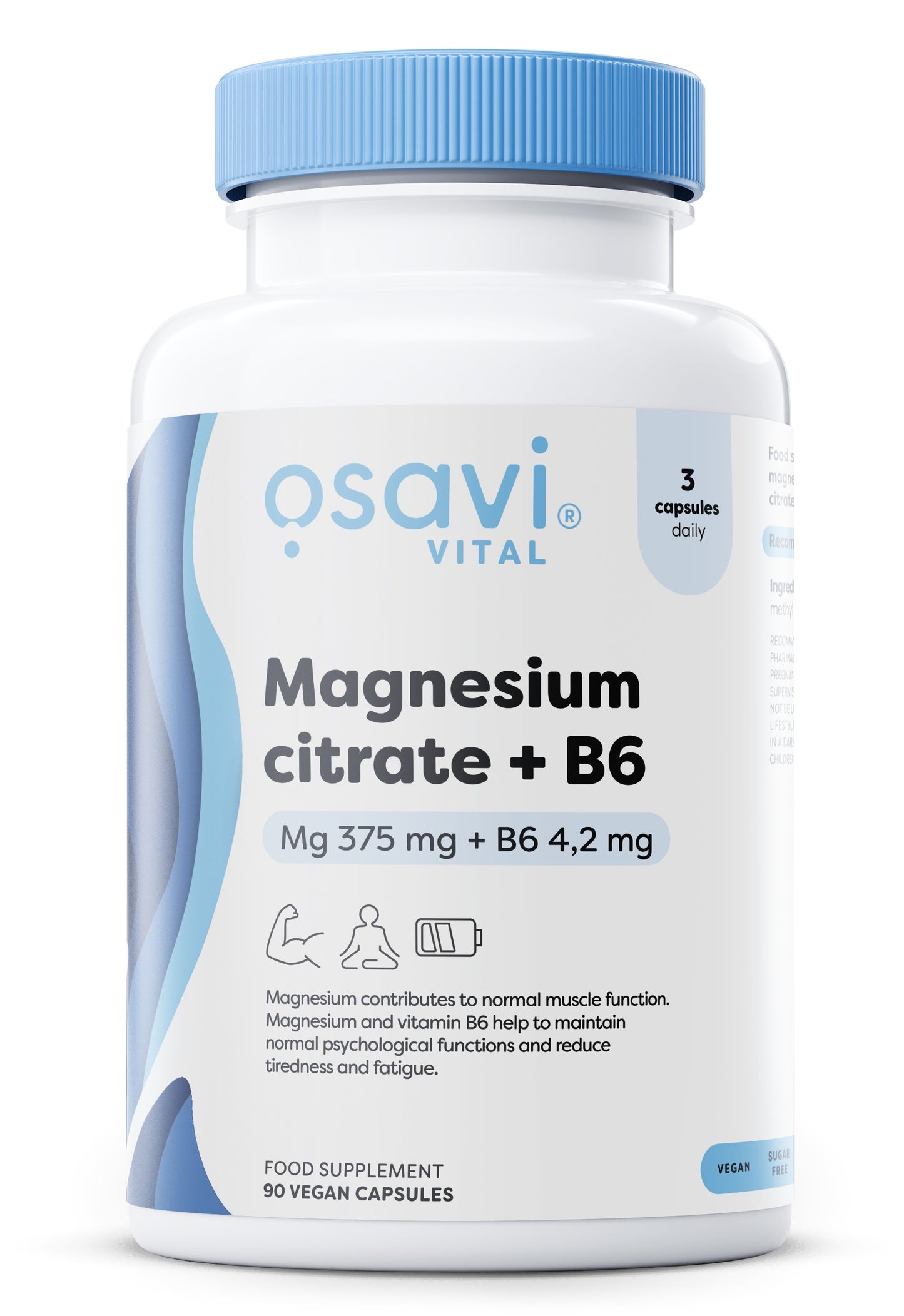 Osavi Magnesium Citrate + B6, 375mg + 4.2mg - 90 vcaps