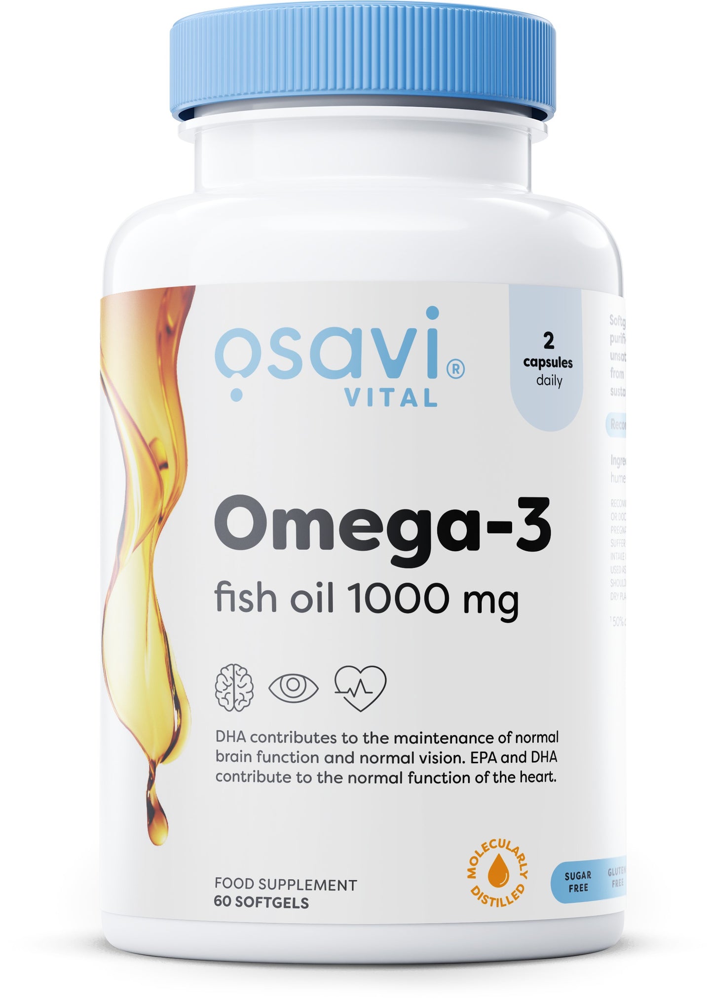 Osavi Omega-3 Fish Oil 1000mg 60 softgels bottle