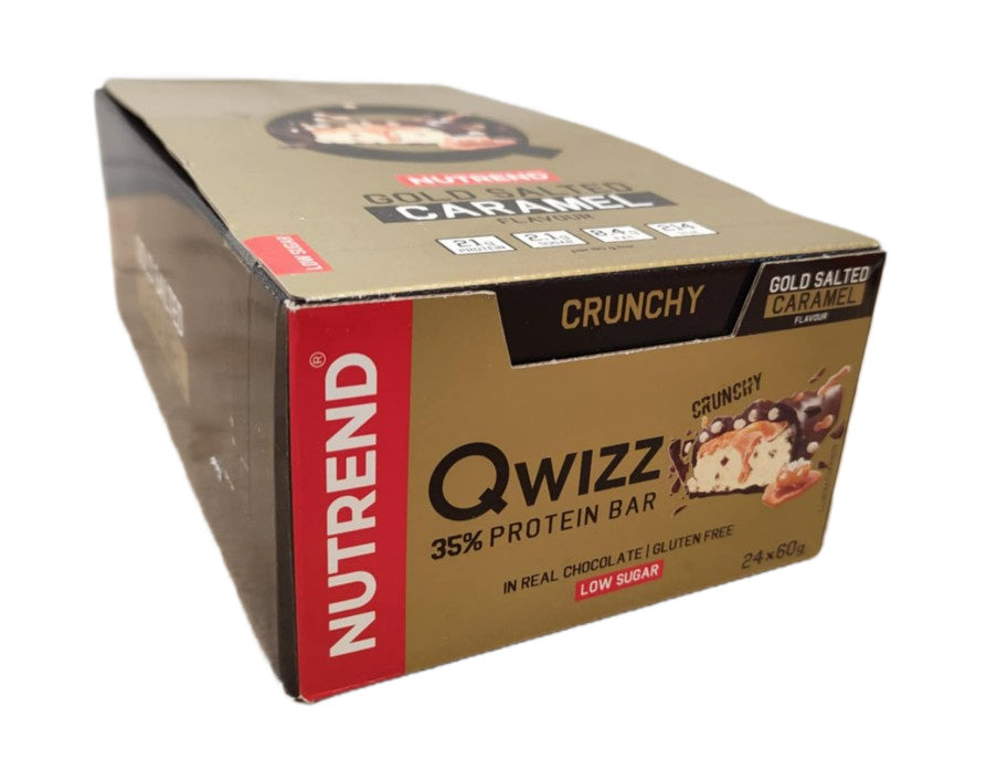 Nutrend Qwizz 35% Protein Bar, Gold Salted Caramel - 24 x 60g
