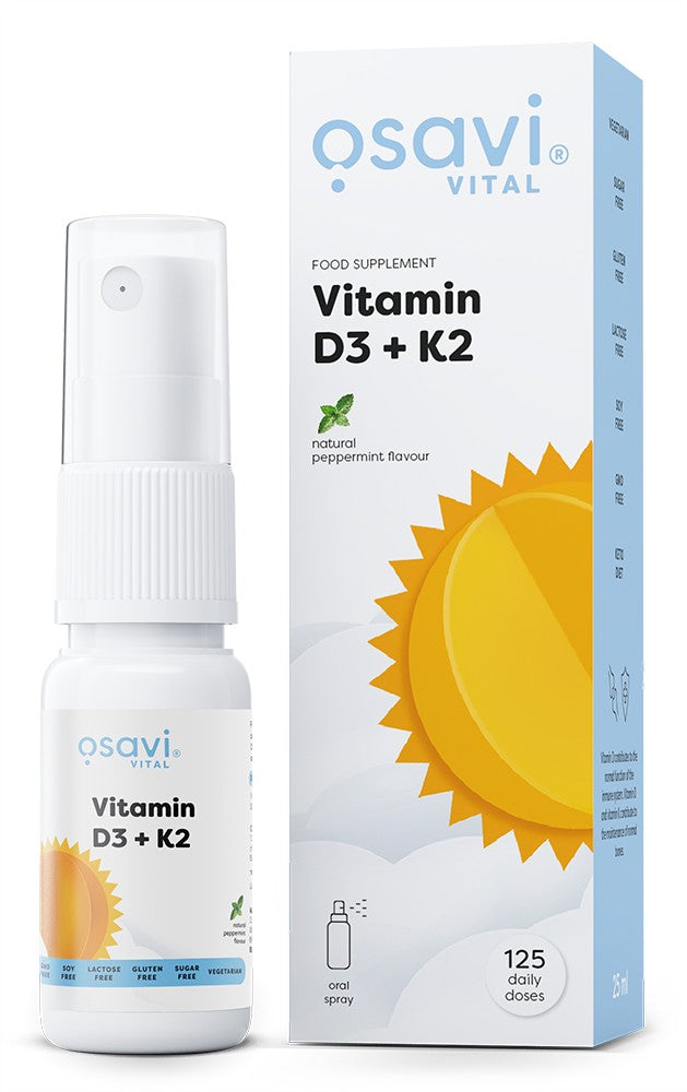 Osavi Vitamin D3 + K2 Oral Spray, Peppermint - 25 ml.
