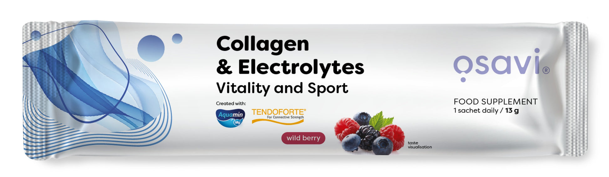 Osavi Collagen Electrolytes Vitality and Sport, Wild Berry - 13g (