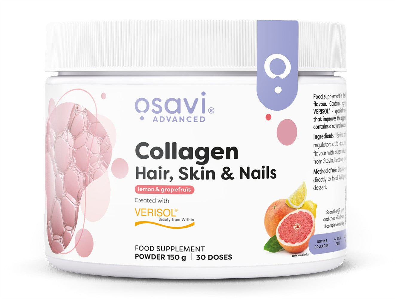 Osavi Collagen Peptides (Hair Skin & Nails), Lemon & Grapefruit