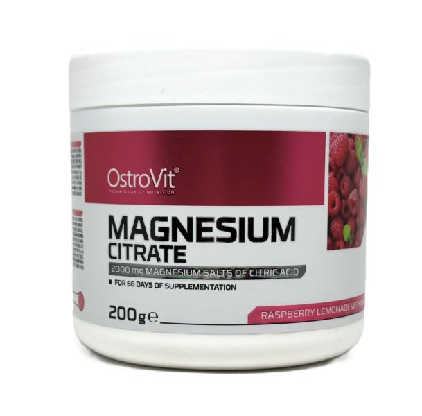 OstroVit Magnesium Citrate, Raspberry Lemonade with Mint - 200g