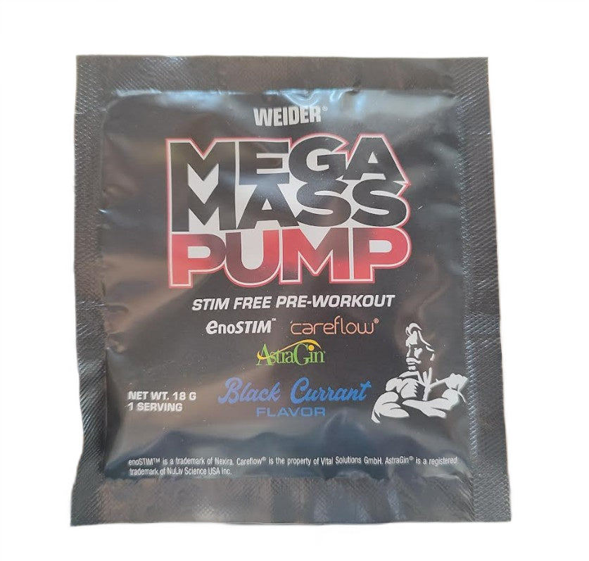 Weider Mega Mass Pump, Black Currant - 18g (1 serving)