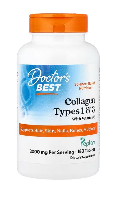 Doctor's Best Collagen Types 1 and 3 with Peptan and Vitamin C, 30
