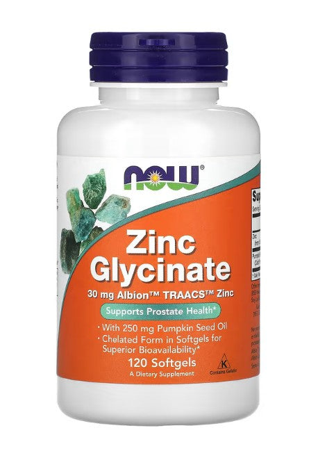 NOW Foods Zinc Glycinate - 120 softgels