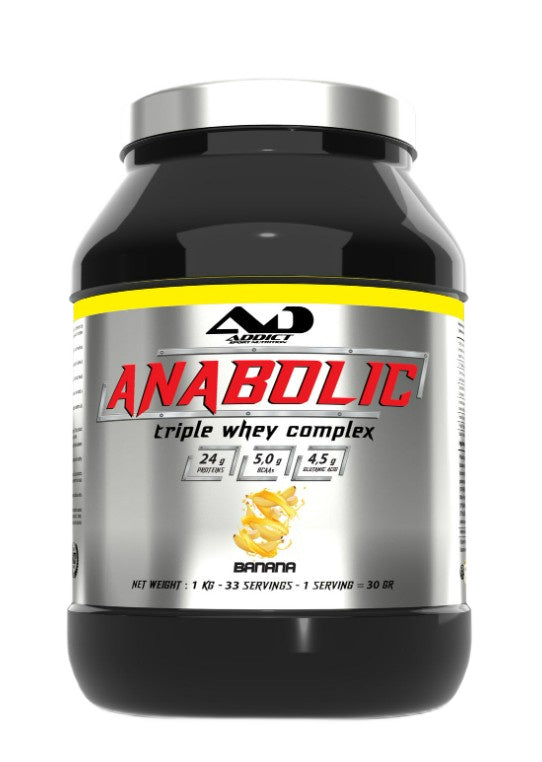 Addict Sport Nutrition Anabolic Triple Whey Complex, Banana - 1000