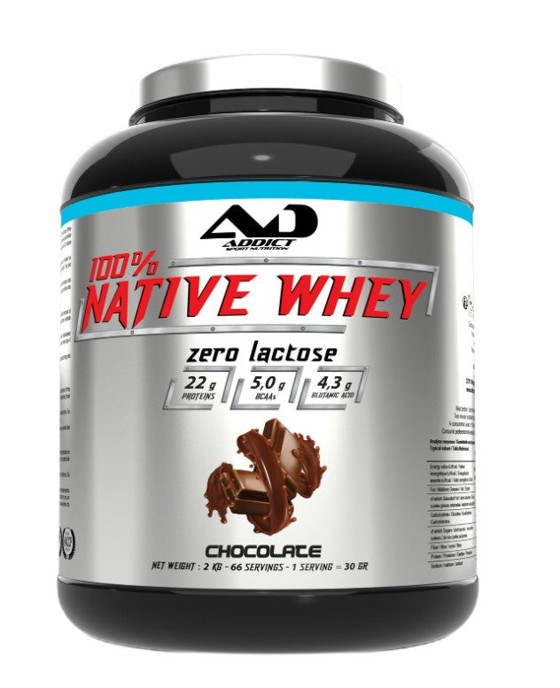 Addict Sport Nutrition 100% Native Whey Zero Lactose, Chocolate