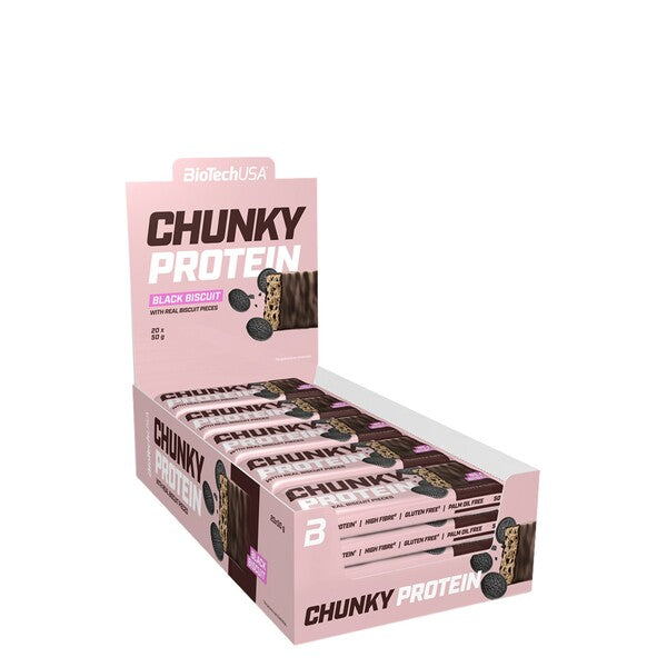 BioTechUSA Chunky Protein Bar, Black Biscuit - 20 x 50g