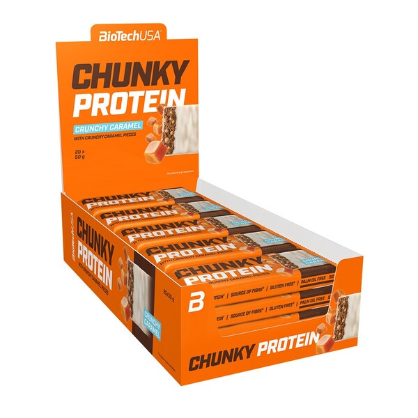 BioTechUSA Chunky Protein Bar, Crunchy Caramel - 20 x 50g