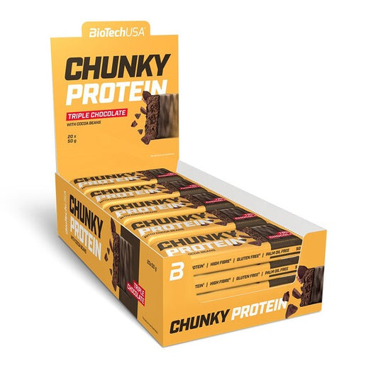 BioTechUSA Chunky Protein Bar, Triple Chocolate - 20 x 50g