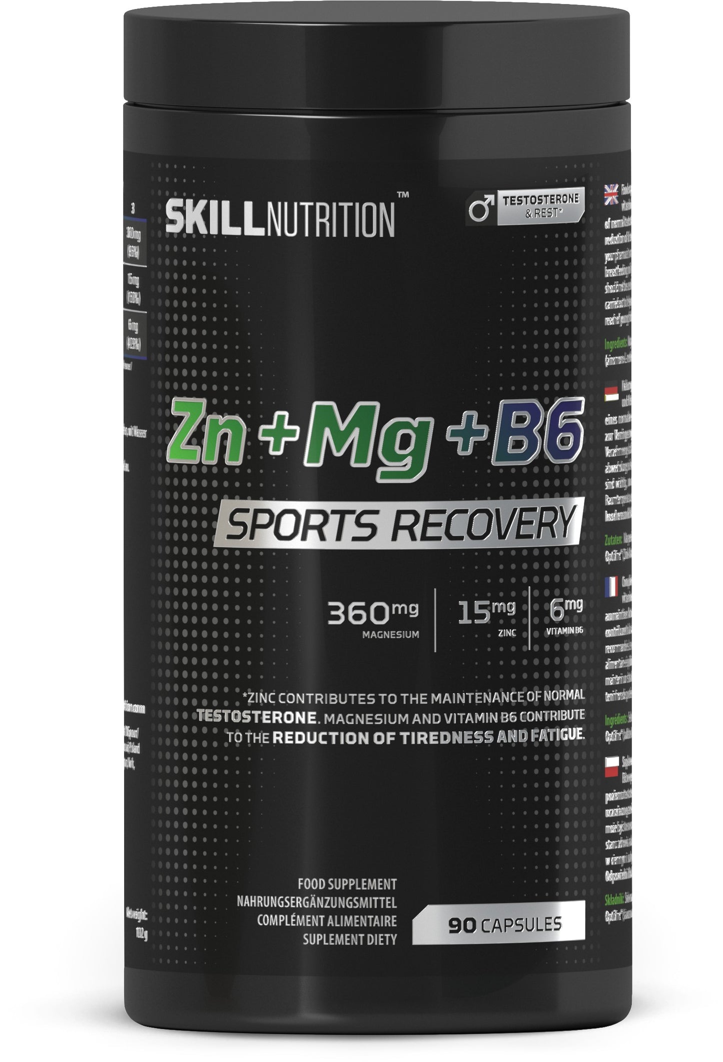 Skill Nutrition Zn + Mg + B6, Sports Recovery - 90 caps