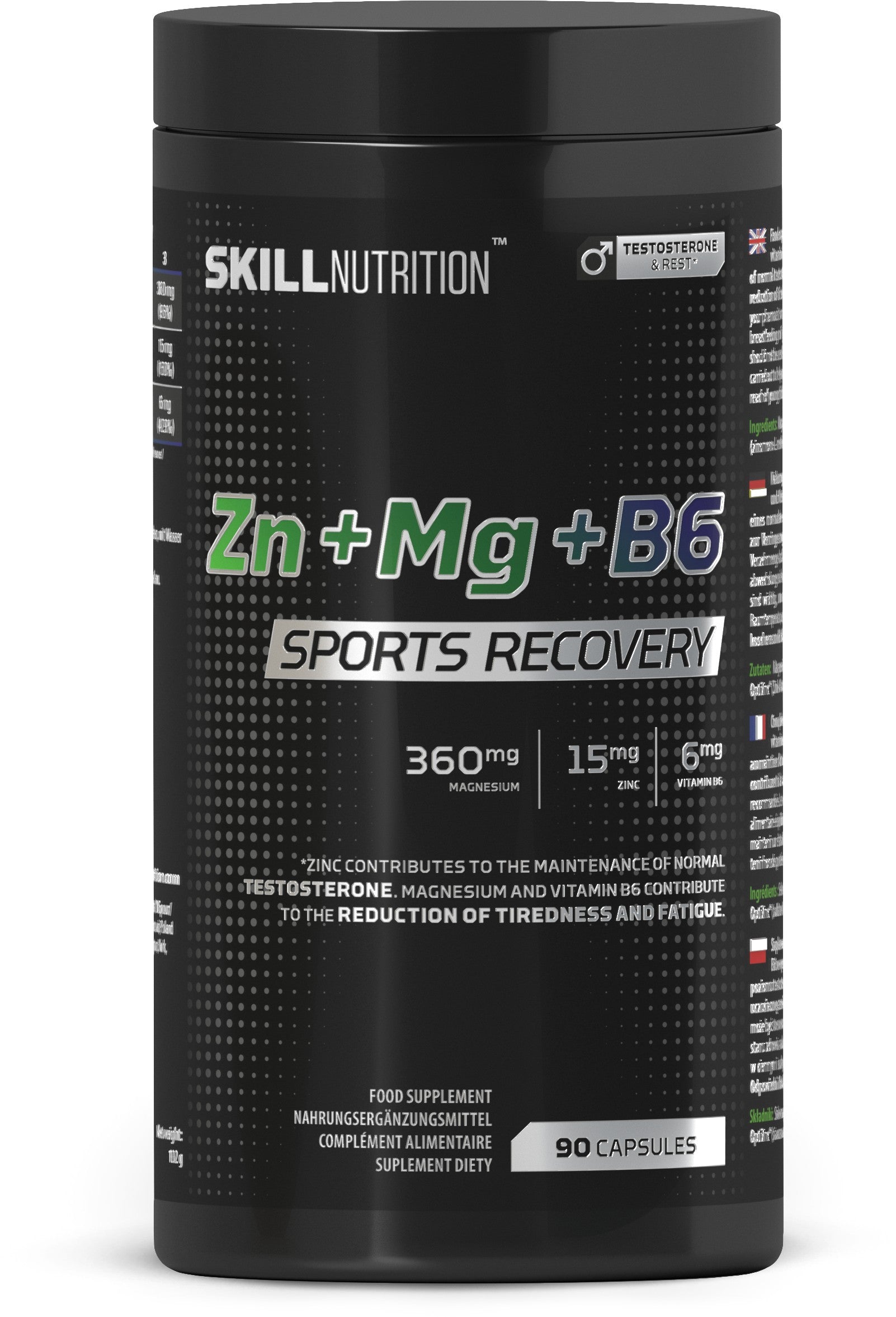 Skill Nutrition Zn + Mg + B6, Sports Recovery - 90 caps